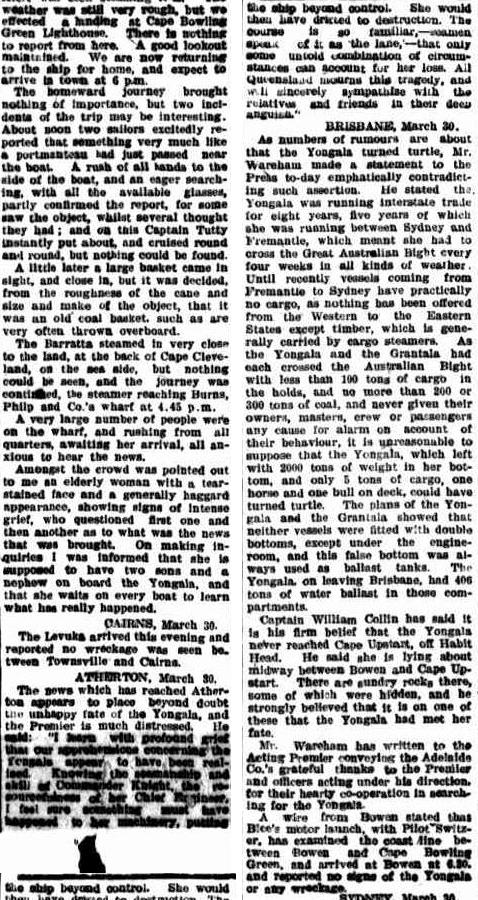The Northern Miner, 31 March 1911, page 5. There is such pathos in reading of the elderly woman whose two sons and a nephew were on board. http://nla.gov.au/nla.news-article80349950